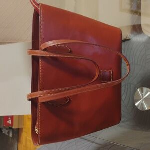 Dooney&burke Redish Brown Leather Tote Bag